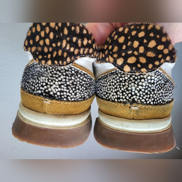 Madewell Kickoff Trainer Sneakers White, Black, Brown Calfhair 9.5 - Picture 8 of 14